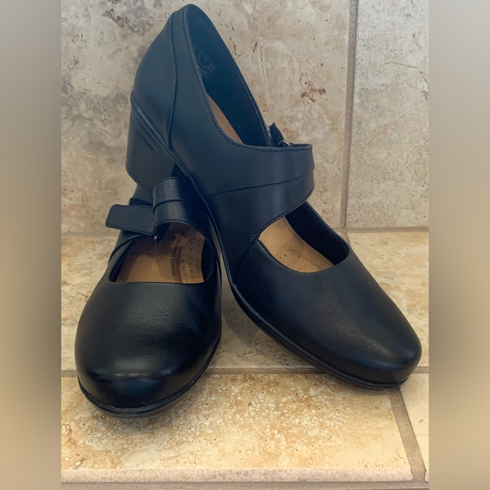 Clarks Black Heeled Shoes